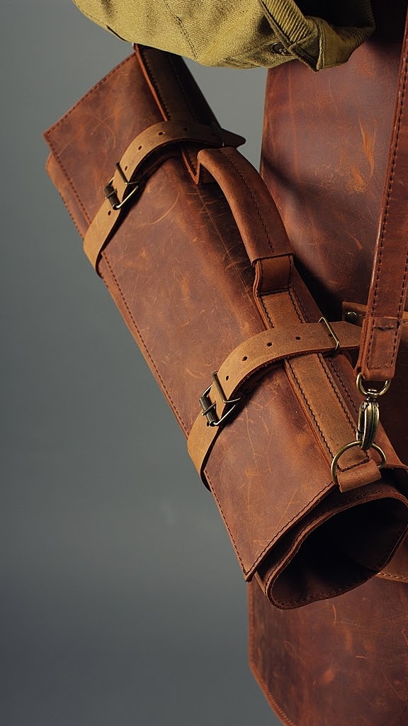 Chefs Leather Knife Roll Case
