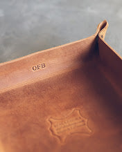 Rustic Style Storage Dark Brown Leather Tray