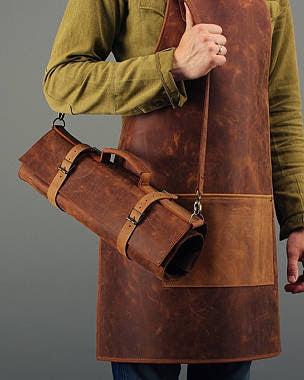 Chefs Leather Knife Roll Case