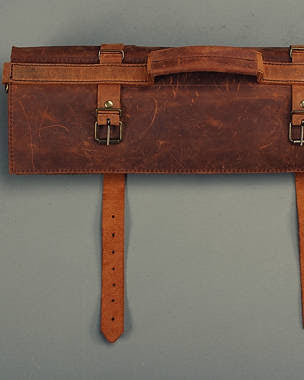 Chefs Leather Knife Roll Case