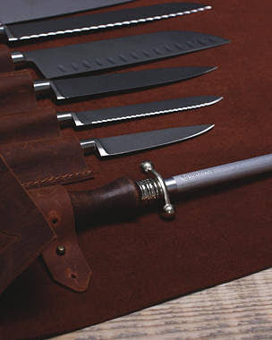 Chefs Leather Knife Roll Case
