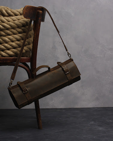 Chefs Leather Knife Roll Case