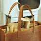 Handmade Leather Firewood Basket