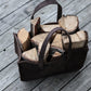 Handmade Leather Firewood Basket