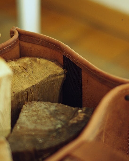 Handmade Leather Fire Log Basket